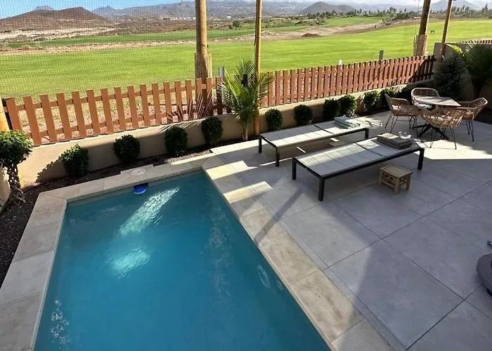 Golf Tenerife South XX Wheel Accessible Shower XX Free Wifi XX Private Pool 30 Degrees XX Two Terraces 30M2X60M2 Xxfree Parking XX Mountain View XX Flatscreen 65 Inch XX