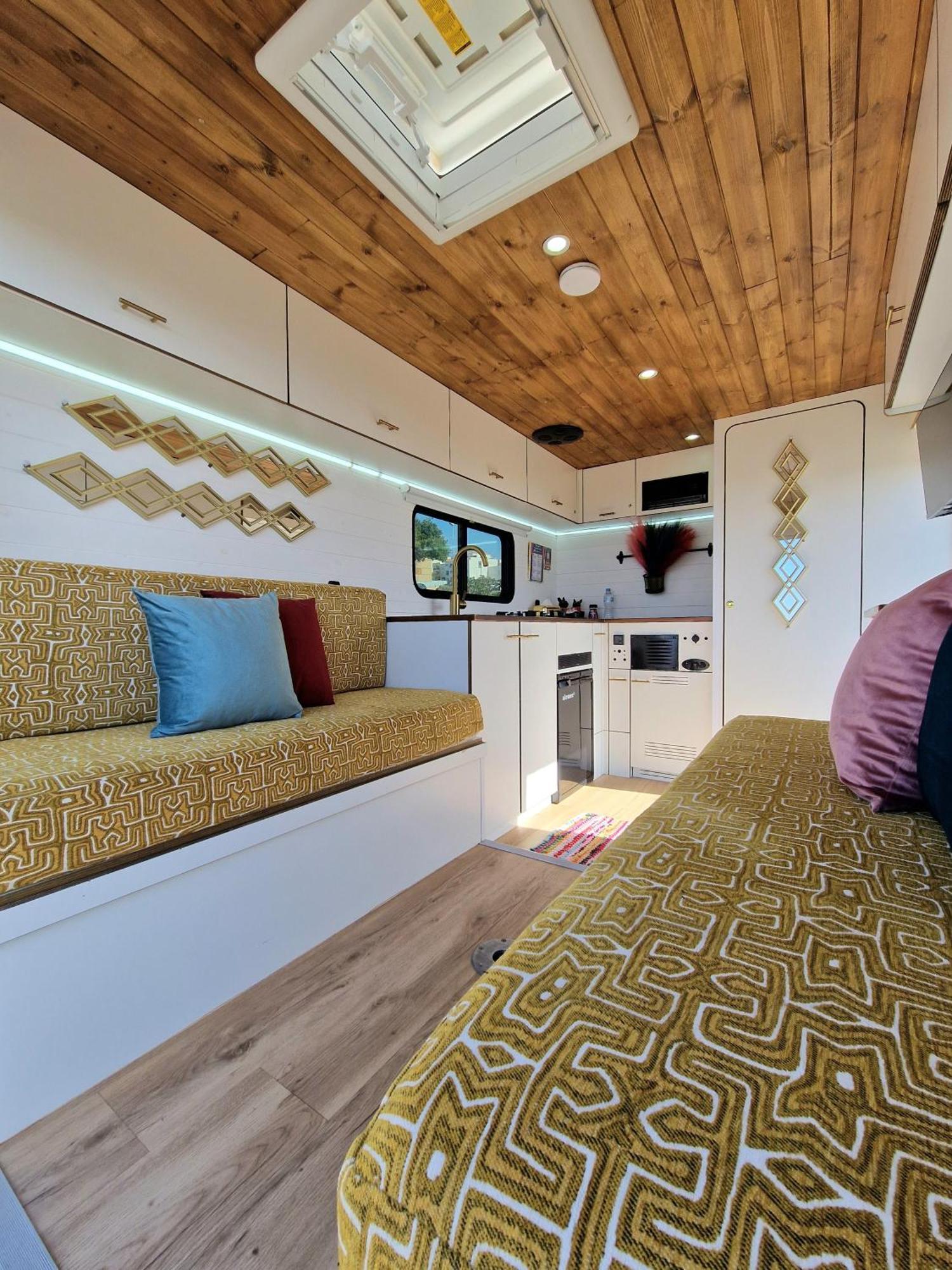 Static Camper In Front Of The Sea