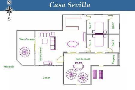 Сasa de vacaciones Casa Sevilla Mit Hellem Wohnbereich Und Terrasse Guía de Isora
